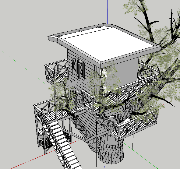 树屋建筑模型图 - sketchup其他模型 - 沐风图纸