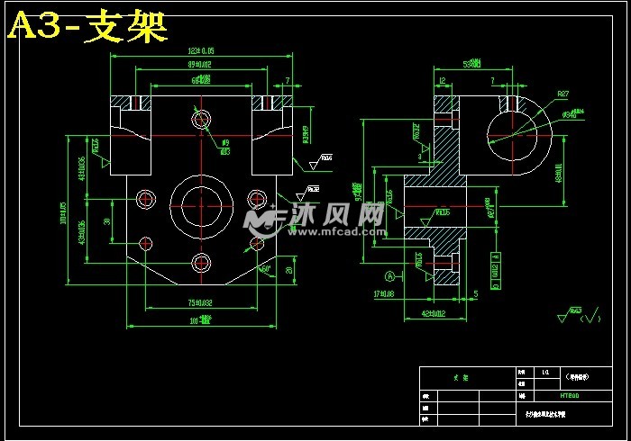 某飞机支架零件机械加工工艺规程及其钻铰支架2φ9孔和钻铰4φ9锪φ13