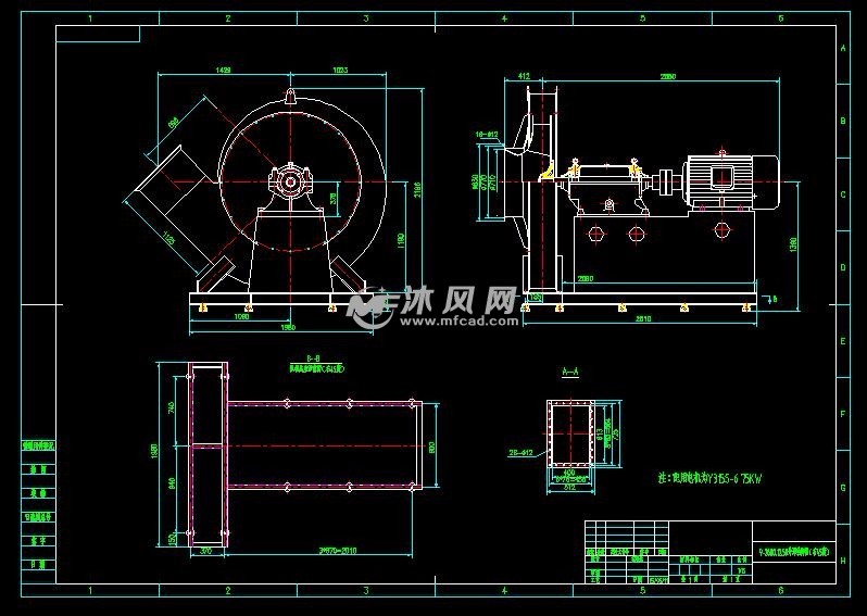 5d(右旋45度)风机外形图