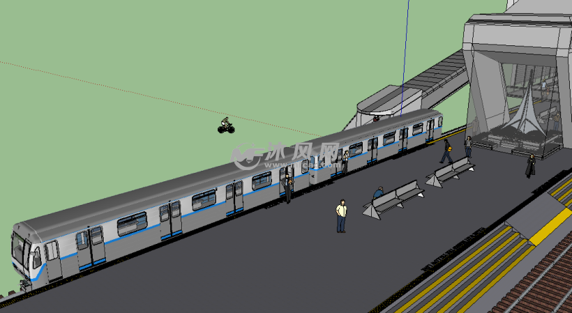 新火车站设计模型站台