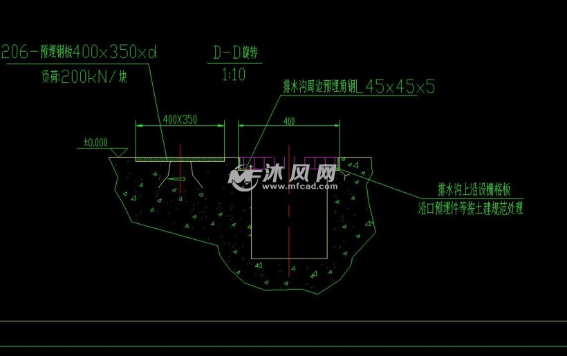 四周排水沟截面图