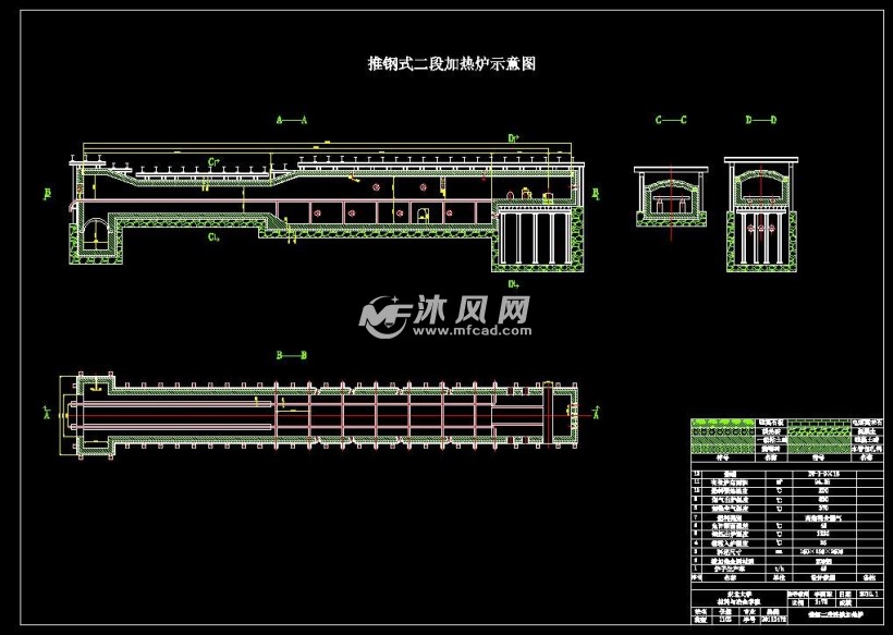 推钢式两段连续加热炉设计