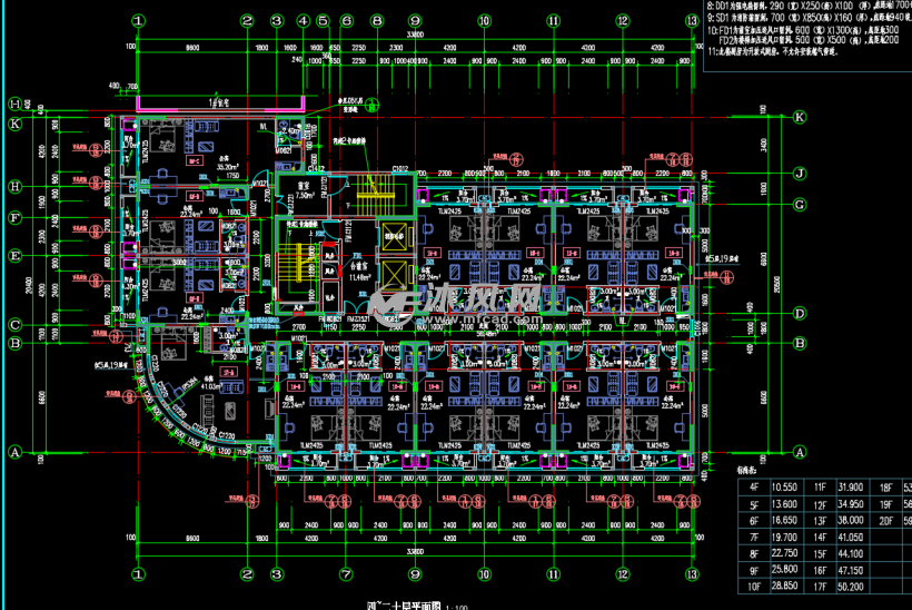 二十层平面图
