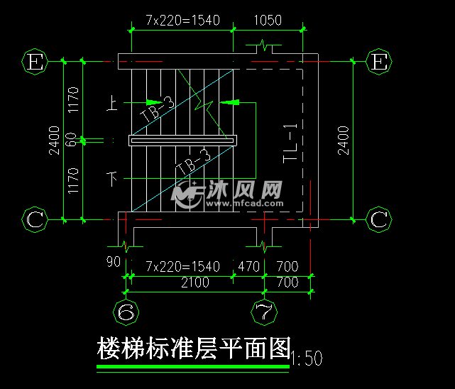 楼梯标准层平面图