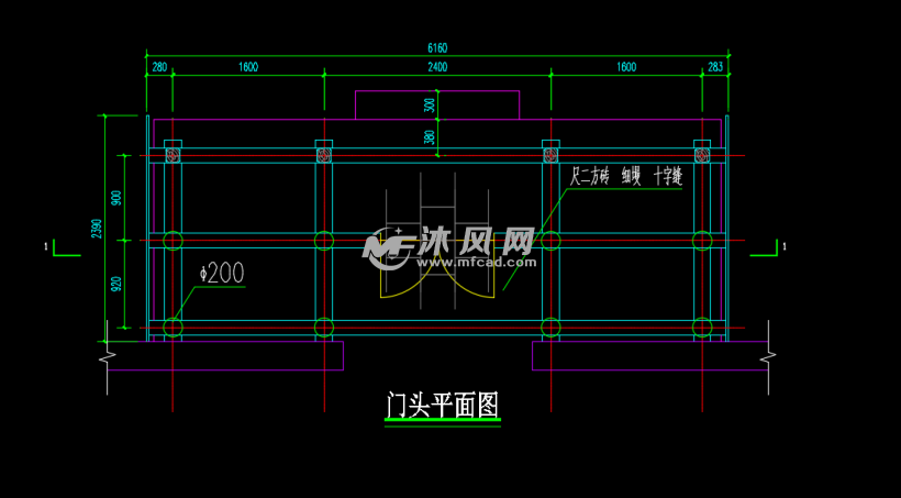 中式垂花门门头建筑设计图