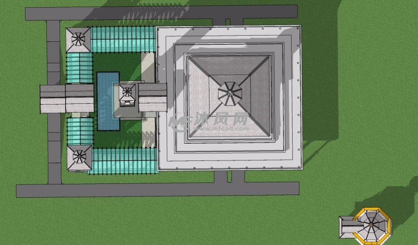 泰国古建筑宫殿俯视图