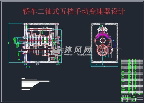 轿车二轴式五档手动变速器设计