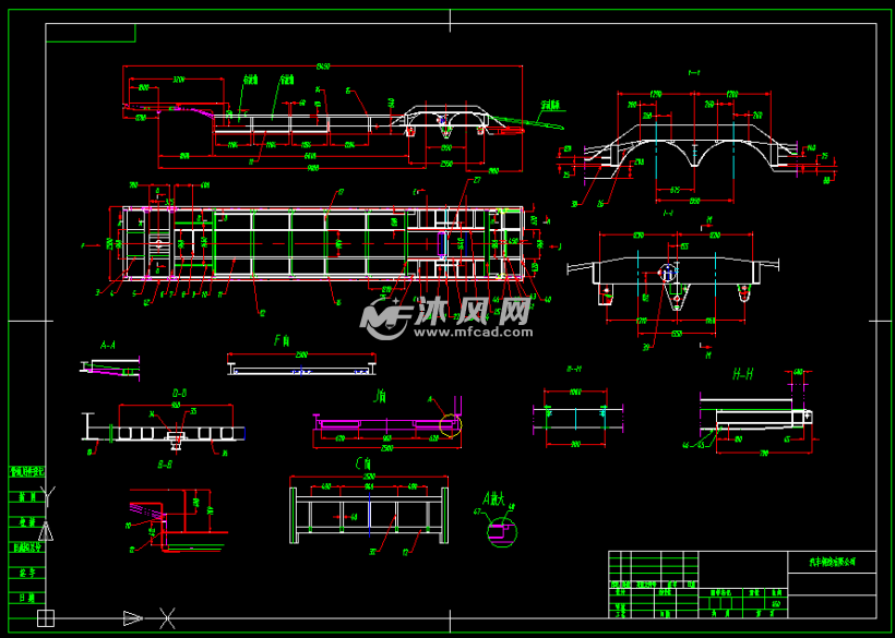 车辆运输半挂车图纸