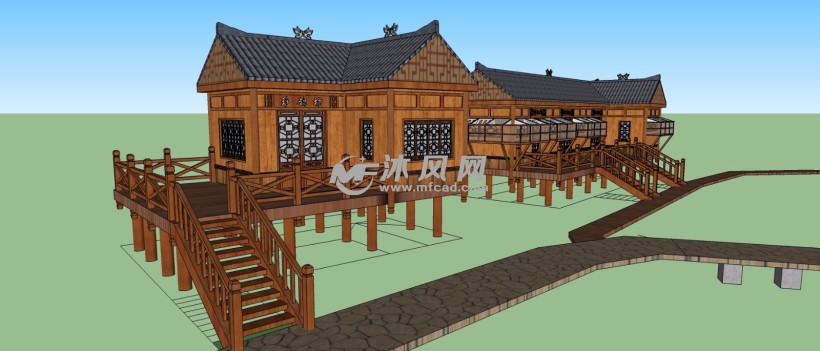 精制民族特色鸽屋木屋训鸽坊建筑模型