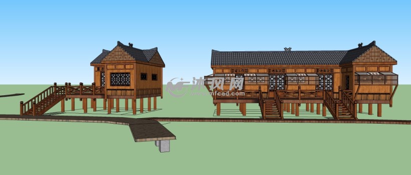 精制民族特色鸽屋木屋训鸽坊建筑模型