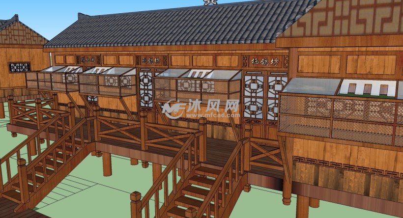 精制民族特色鸽屋木屋训鸽坊建筑模型