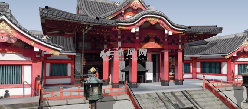 日本寺庙宫殿建筑模型