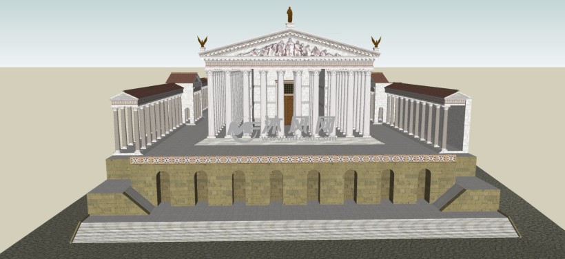 维纳斯罗马神庙宫殿建筑模型 - sketchup外国古建筑