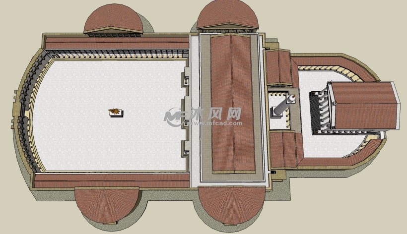 古罗马图拉真广场古建筑模型