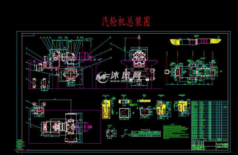 汽轮机总装图和基础图