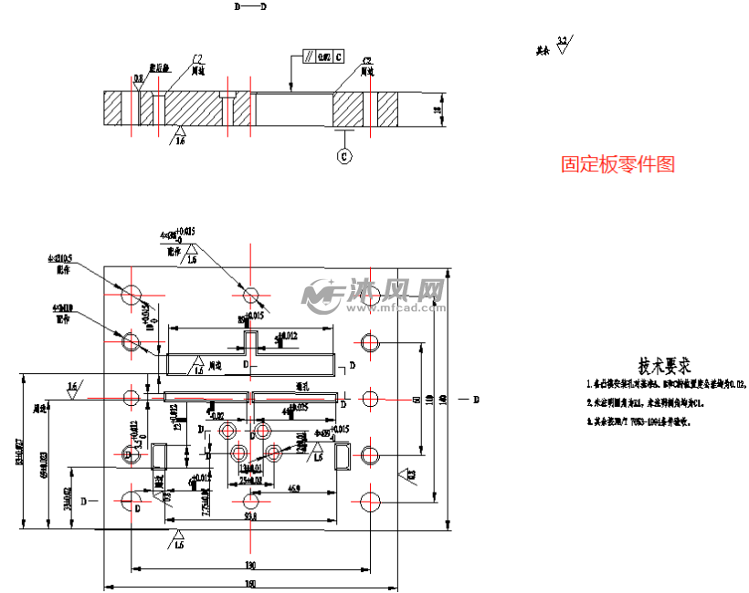 弹簧片冲压模具(级进模)装配图及零件图