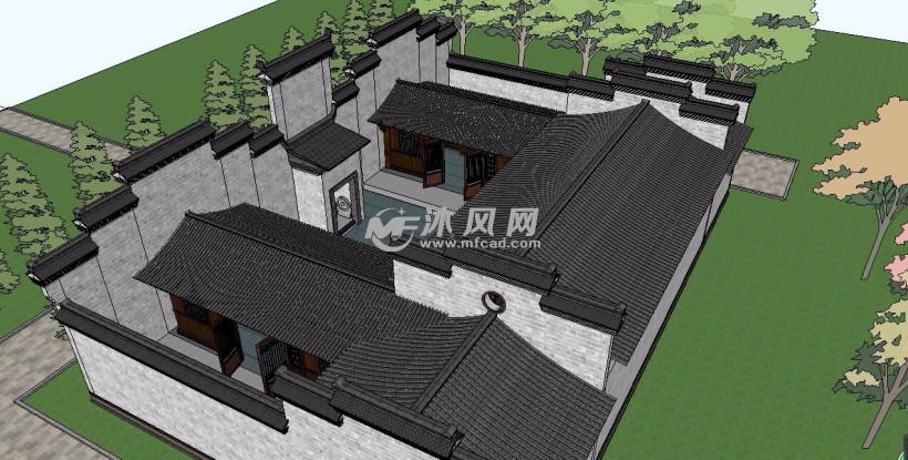 福建古典中式大模型别墅su别墅1000的平米宅院图片