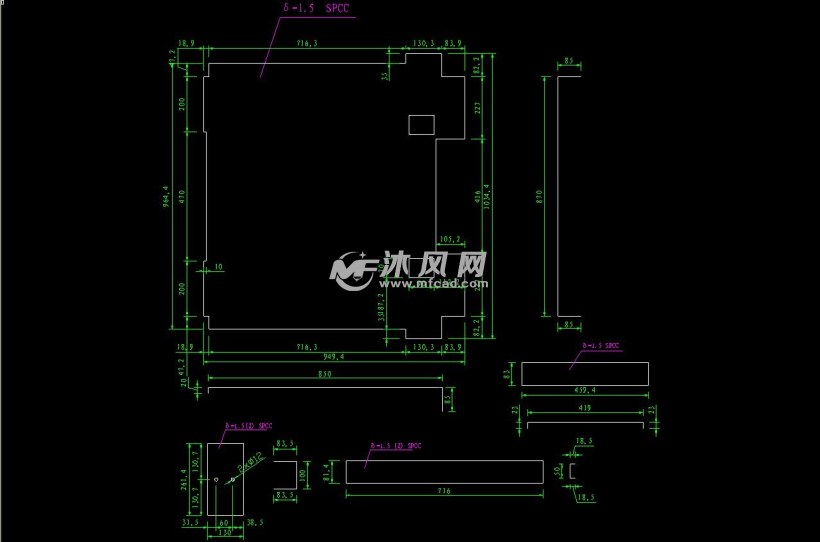 钣金结构设计/冷式压铸机中板盖/工艺设计