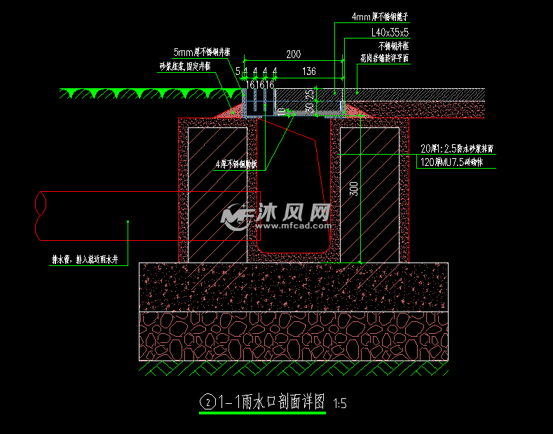 不锈钢雨水口详图