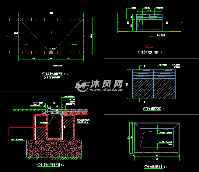 雨水口剖面详图不锈钢篦子详图不锈钢井框详图图纸描述该图为道路标准