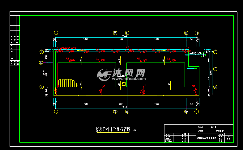 屋顶给排水平面布置图