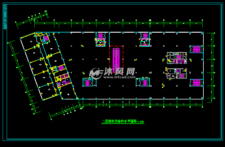 二层消防及给排水平面图