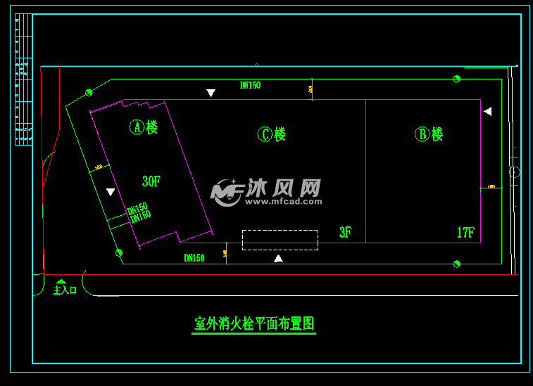 室外消火栓平面布置图