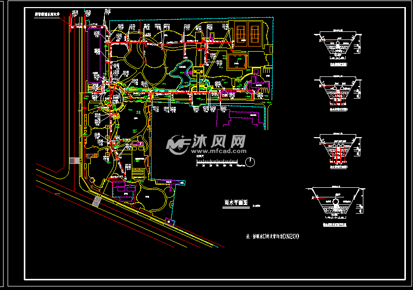 某园区室外给排水管道竣工图