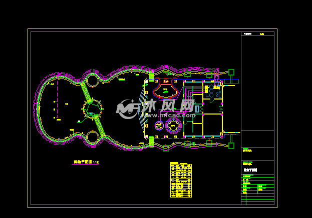 广州东莞市某花园泳池工程设计图