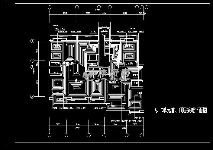 某楼地暖平面图纸