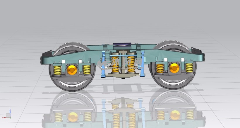火车底盘转向架三维模型