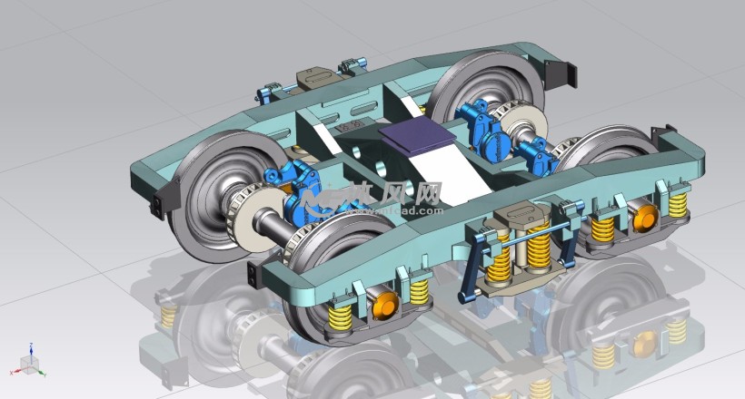 火车底盘转向架三维模型
