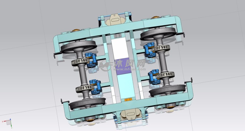 火车底盘转向架三维模型