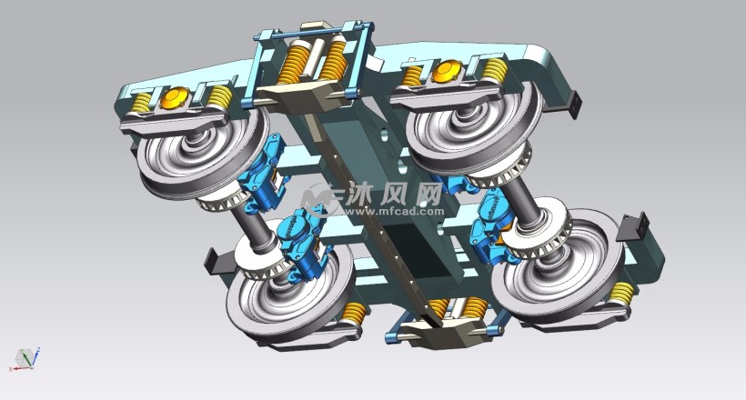 火车底盘转向架三维模型
