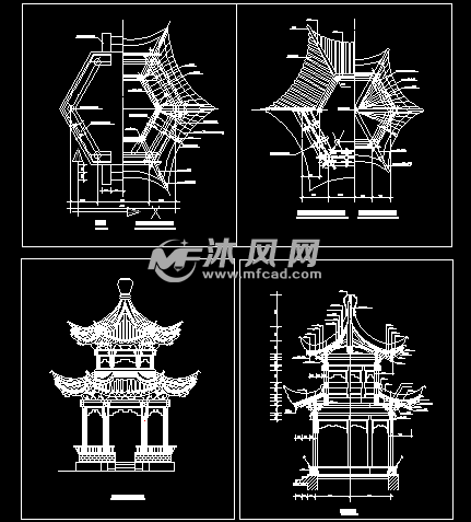 重檐六角亭施工图