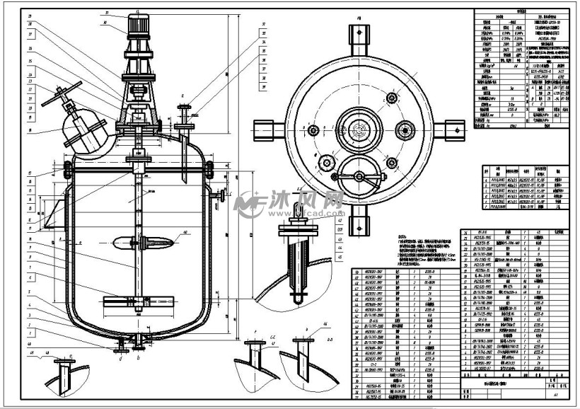 组合式搅拌反应釜 - 反应压力容器图纸 - 沐风网