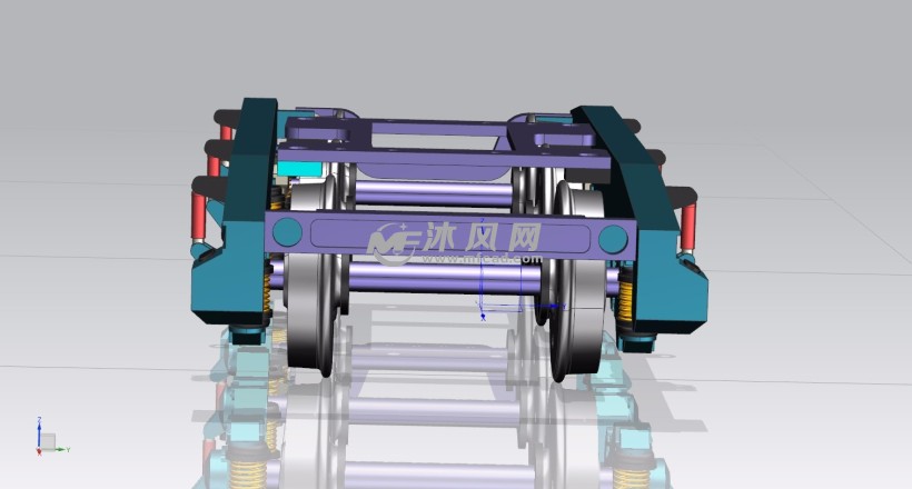 火车头三轴转向架三维模型