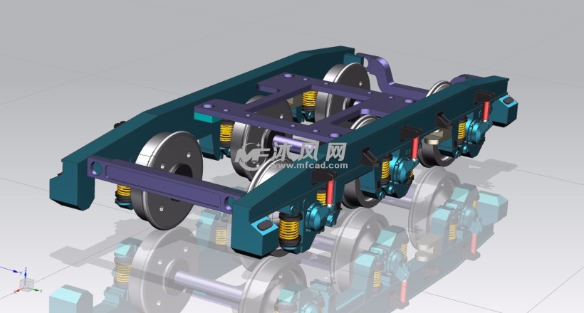 火车头三轴转向架三维模型