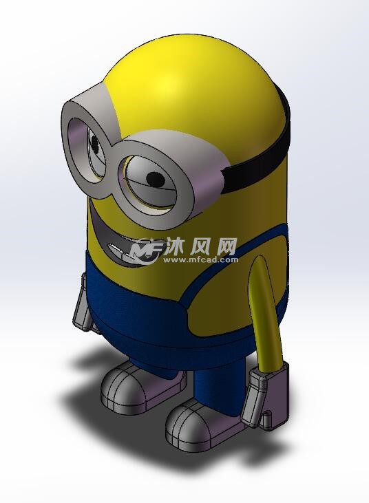 solidworks画小黄人,solidworks画龙 solidworks小黄人三维模型图