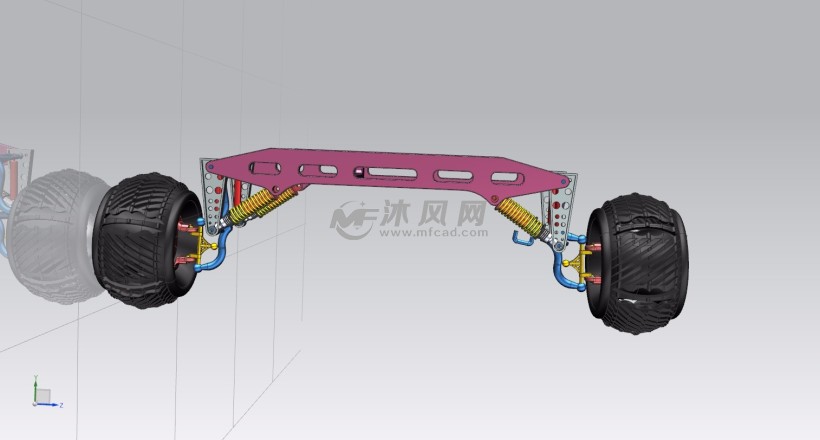 全地形车前桥悬挂三维模型