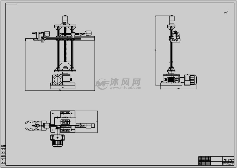 四自由度圆柱坐标机械手设计三维图纸