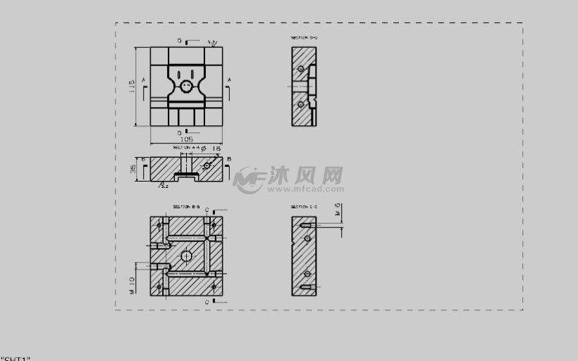 注塑模向导工程图 - 工业用品模具图纸下载 - 沐风图纸