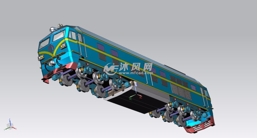 df4d火车头带转向架三维模型