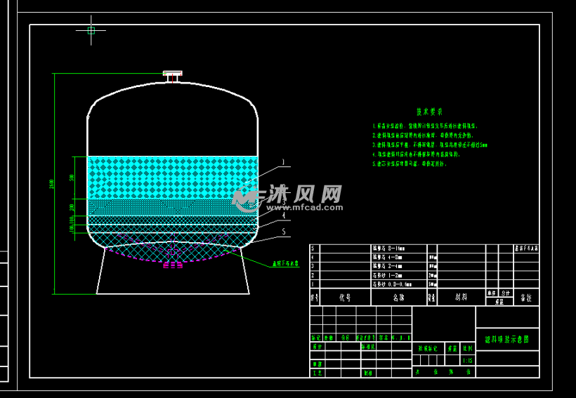 多介质过滤器cad图纸
