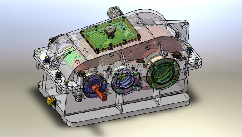 二级减速器solidworks模型