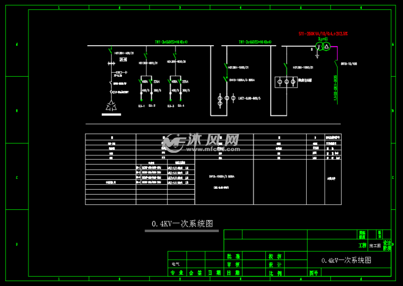 400kva标准配电房cad设计图