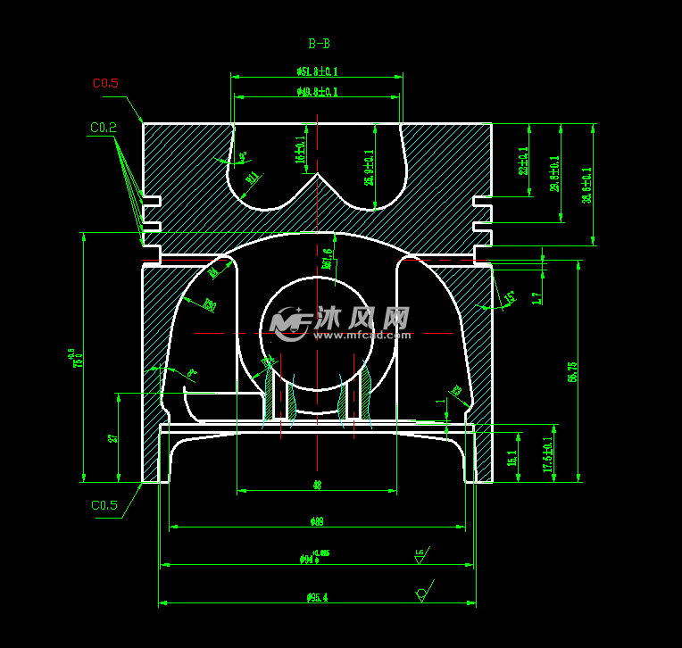 菲亚特500发动机活塞机械加工工艺图 - 动力系统图纸