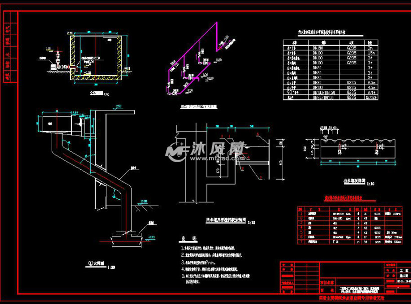 出水堰板与浮渣挡板安装图