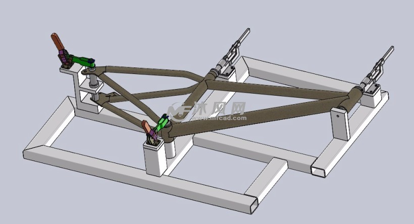 基于solidworks山地车车架焊接工装设计(含说明书和有限元)