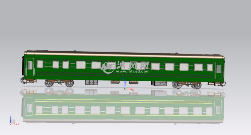 火车绿皮车厢三维模型